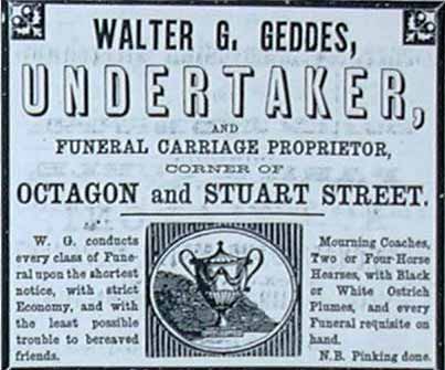 Walter G, Geddes, Undertakers Advertisement
