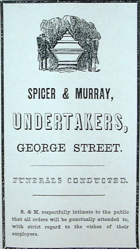 Spicer and Murray, Undertakers Advertisement